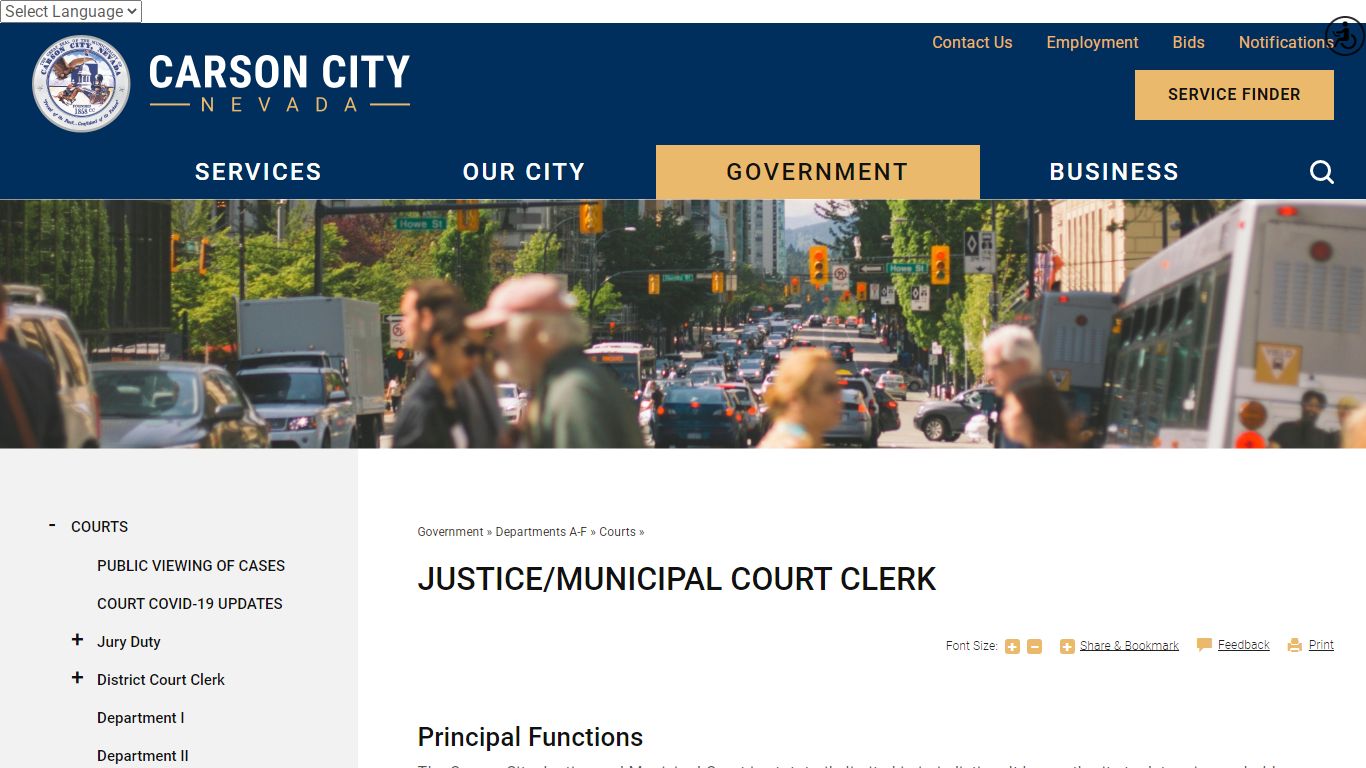 Justice/Municipal Court Clerk | Carson City